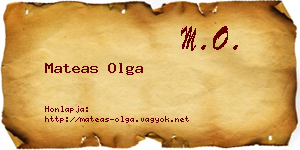Mateas Olga névjegykártya